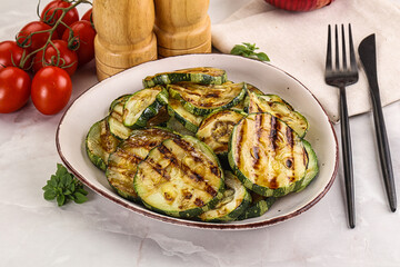 Vegan cuisine Grilled zucchini slices