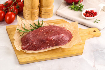 Raw beef meat uncocked steak
