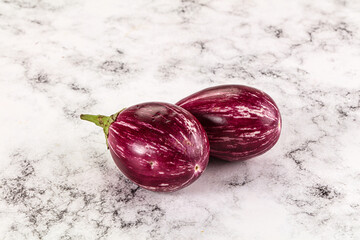 Ripe raw mini violet eggplant