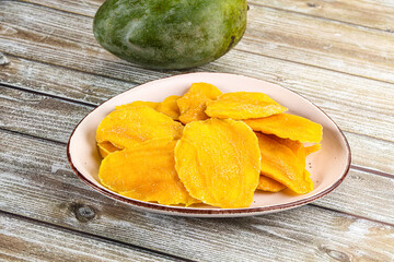 Dry sweet yellow mango snack