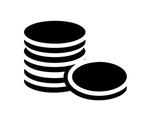 Stack of Coins with a Few Lying Beside it in Monochrome Style