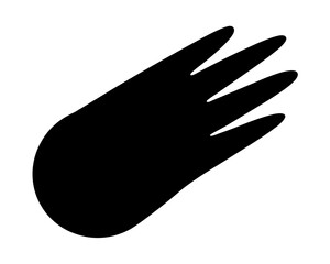 Silhouette of a space object resembling a comet or a meteor shape