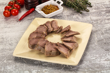 Sliced boiled pork tongue snack