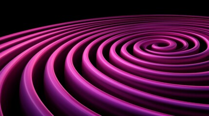 A vibrant purple spiral with glowing edges forming a hypnotic, futuristic, and abstract circular pattern on a black background.