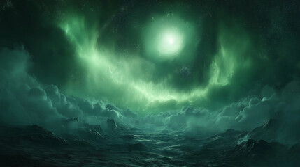 Disasters and aurora storm, global warming caused by humans in the future.