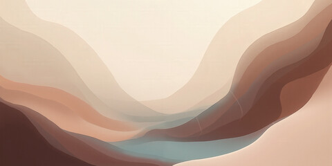 A minimalist abstract background in mocha, musse, with hints of cool teal and soft cream evokes a serene, luxurious mood.