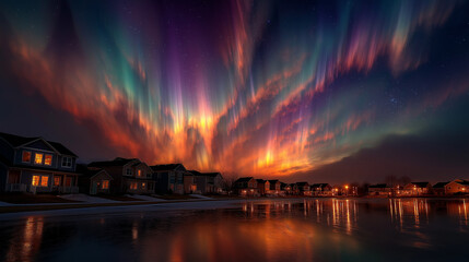 Disasters and aurora storm, global warming caused by humans in the future.