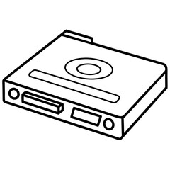 Fototapeta premium DVD Player line art vector
