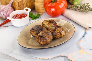 Baked potato barbecue with skin