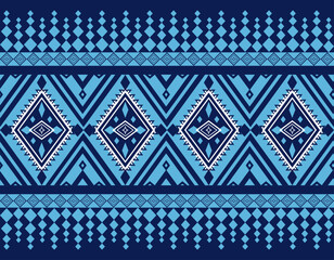 Indigo and Light Blue Ethnic Geometric Art