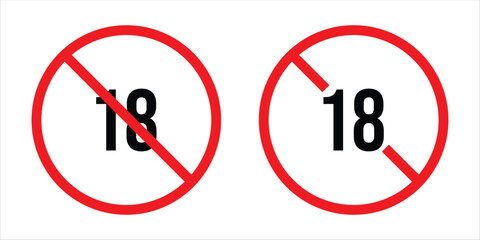 Clear warning symbols for age restrictions, prohibition, and adult content notification