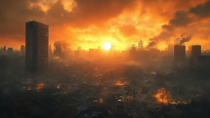 The environmental devastation caused by humen activity.