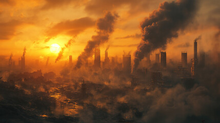 The environmental devastation caused by humen activity.
