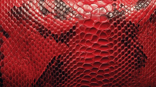 realistic red python skin texture background with seamless luxurious leather pattern