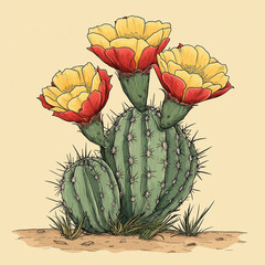 The cactus plant is beautiful in its pot with vibrant and colorful flower. One type of cactus that peple commonly keep at home.