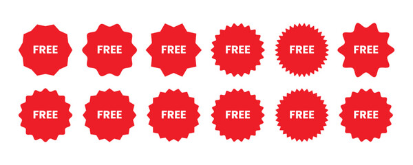 Free offer sale discount promotion tag label badge icon vector. special discount free symbol vector