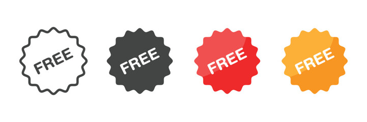 Free offer sale discount promotion tag label badge icon vector. special discount free symbol vector