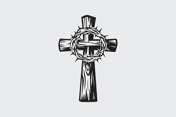 Naklejka premium christian cross illustration vector