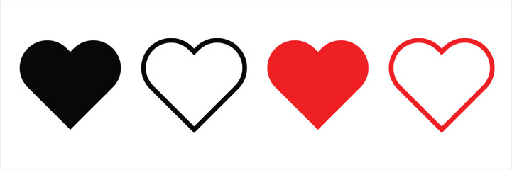Love icon set vector. heart symbol vector illustration isolated on white background 