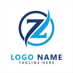 Circular initial z logo design element