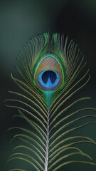 Obraz premium Beautiful peacock feather zoomed full screen, clean background, macro texture view, ultra HD no blur, 4k image