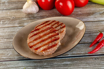 Grilled tuna steak fillet medallion