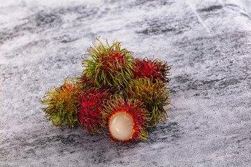 Organic tropical sweet Rambutan fruit