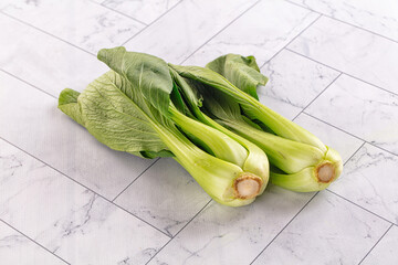 Organic raw green Bok Choy