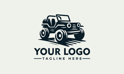 A stylized black and white logo featuring a rugged off-road vehicle, ready for adventure. © nuaari