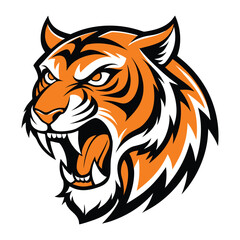 Fototapeta premium Fierce Tiger Illustration with Vibrant Colors and Striking Details