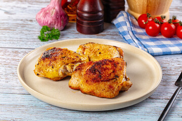 Roasted chicken thighs with spices