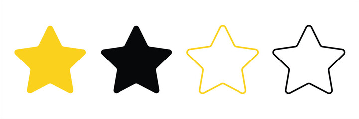 Rating symbol vector illustration. Star icon set vector isolated on white background