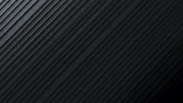 Dark Abstract Diagonal Lines Textured Background Loop Motion Graphic Video Modern Black Gray Geometric Pattern with Shadow Detail and Clean Design for Presentat