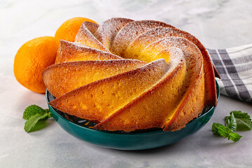 Italian traditional orange cake Chiambella