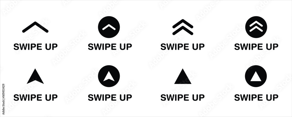 Aufkleber swipe up arrow set vector for ux,ui design element vector. navigation button interface design elemen