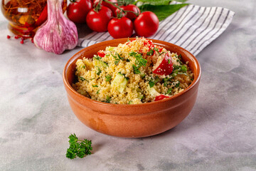 Cous cous with vegetables tabulle