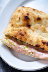 rustic italian bologna sandwich