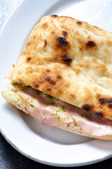 rustic italian bologna sandwich