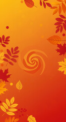 Autumn leaf pattern design with vibrant swirls for seasonal decoration