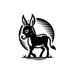 black and white horse