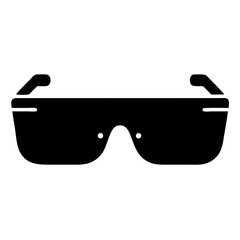 Vector Illustration of a pair of rimless sunglasses with dark lenses and arms