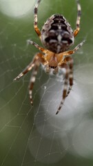 A close up of European garden spider. Macro photography