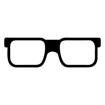 Vector Illustration of a pair of rectangular glasses with thick black rims