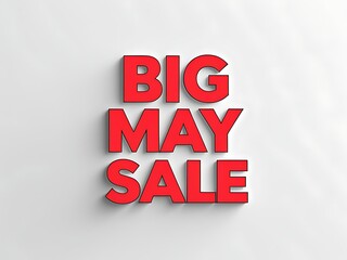 Big may sale promotion displayed on a plain background.