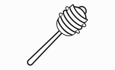 Honey dipper silhouette, dripping honey icon, sweet food vector, Honey dipper stick with dripping honey vector, Honey stick black silhouette icon vector illustration  