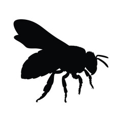 Bee silhouette vector illustration, flying insect