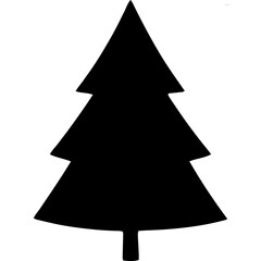 Fototapeta premium Icon of a stylized evergreen tree, black silhouette