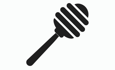 Honey dipper silhouette, dripping honey icon, sweet food vector, Honey dipper stick with dripping honey vector, Honey stick black silhouette icon vector illustration  