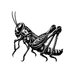 grasshopper on a white background