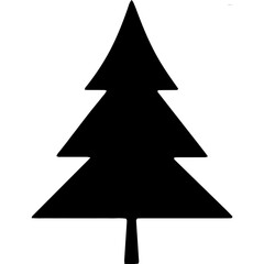 Obraz premium A simple black silhouette icon of a pine tree shape.